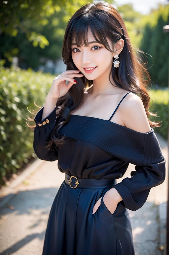 (((A real beauty))), RAW Photos, Black Hair、folder、Round eyes、False eyelashes、Straight Hair, Wavy Hair、correct、Crimson lipstick、Striped Hair、Brown Hair、Blue Hair、(Gradient Hair)、Asymmetrical Hair、Hair behind the ear、Crossed bangs、Long Hair、((お尻までLong Hair))、Long Hair、Straight bangs、Smooth, silky hair、Hair up on one side、とんでもなくLong Hair、Light brown eyes、Ring Eye、Round eyes、Wicked Smile、A light smile、Cast a Shadow、(Extraordinary presence)、Atmospheric perspective、Backlight、Exposure、Lens flare、、最high quality、超High resolution、超High resolution、Very realistic, masterpiece、correct、Textured skin、high quality、最high quality、Awards、32k, 髪のfolder、Cunning、（smile）、Shy laugh、Redness in the ears、correct、Subjective、Shine、360° View、Very detailed、超High resolution、解剖学的にcorrect、masterpiece、Emphasize the chest、High resolution、High detail、Long eyelashes、A slight blush、Compensate, (((Full Body Shot)))、（Hands on hips）、Captivating pose、Shooting from a distance、Various angles of view、Sony FE、ass pov, atmospheric perspective, f/4.0, 8K、Hair blowing in the wind、（Double teeth）