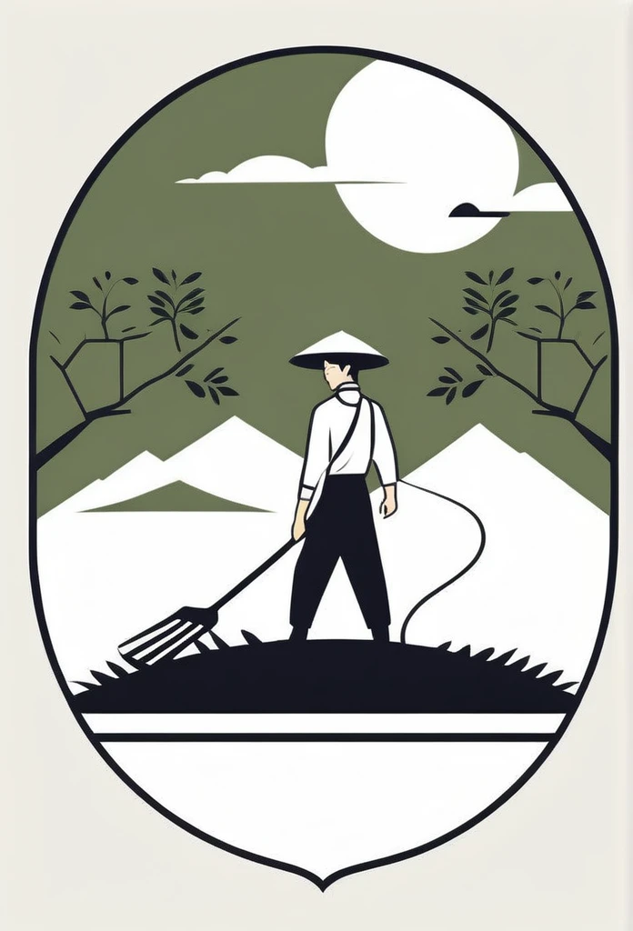 Logos of fashionable Japanese farms and landscaping companies
worker
Pretty cool
chic and modern design
monotone
with warm rich greenery
The background is white