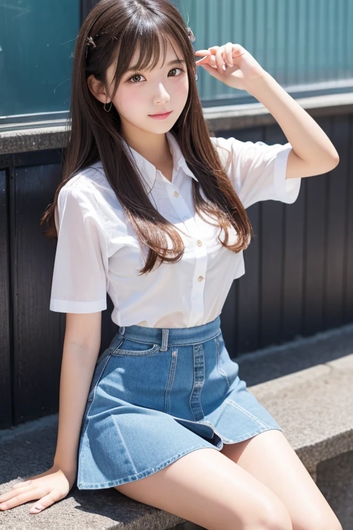 beautiful girl、high school girl、See-through、mini skirt、sit