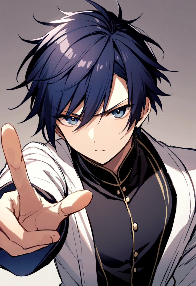 tsukiyomi ikuto ; boy with dark blue hair dark blue eyes