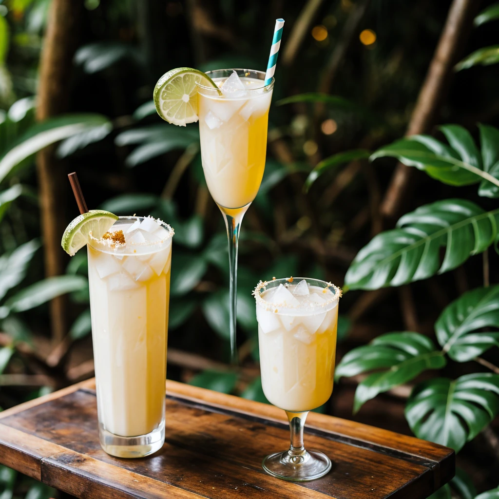 cold coconut cocktail in the rainforest 