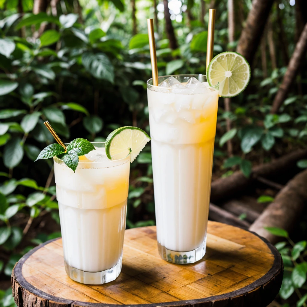 cold coconut cocktail in the rainforest