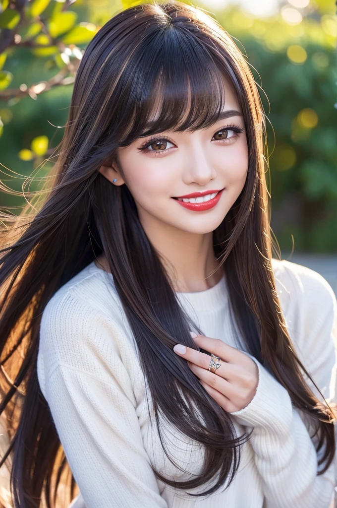 (((A real beauty))), RAW Photos, Black Hair、folder、Round eyes、False eyelashes、Straight Hair, Wavy Hair、correct、Crimson lipstick、Striped Hair、Brown Hair、Blue Hair、(Gradient Hair)、Asymmetrical Hair、Hair behind the ear、Crossed bangs、Long Hair、((お尻までLong Hair))、Long Hair、Straight bangs、Smooth, silky hair、Hair up on one side、とんでもなくLong Hair、Light brown eyes、Ring Eye、Round eyes、Wicked Smile、A light smile、Cast a Shadow、(Extraordinary presence)、Atmospheric perspective、Backlight、Exposure、Lens flare、、最high quality、超High resolution、超High resolution、Very realistic, masterpiece、correct、Textured skin、high quality、最high quality、Awards、32k, 髪のfolder、Cunning、(smile)、Shy laugh、Redness in the ears、correct、Subjective、Shine、360° View、Very detailed、超High resolution、解剖学的にcorrect、masterpiece、Emphasize the chest、High resolution、High detail、Long eyelashes、A slight blush、Compensate, (((Full Body Shot)))、(Hands on hips)、Captivating pose、Shooting from a distance、Various angles of view、Sony FE、Hair blowing in the wind、(Double teeth)