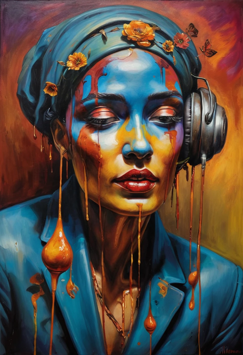 (Artistic Masterpiece of Romantic Life) ( (Themed Art of Life) ( (Conceptual Art) (NFT Exclusive) (Fauvism Work) ()”) Where visual poetry transcends traditional boundaries and embraces the dynamic interplay between creativity and technology Takes),dripping paint,darkart,style, in the style of esao andrews