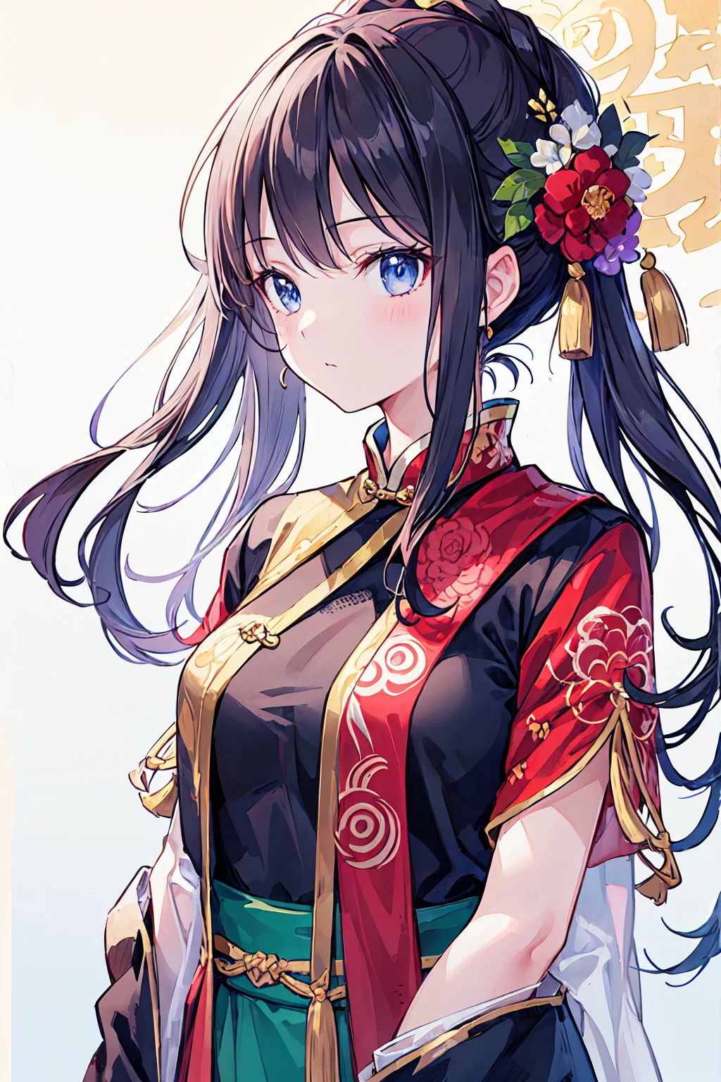 girl, ancient chinese costume, whole body, sunlight, Clear Face, Clean white background, masterpiece, Super detailed, A magnificent composition, Ultra HD, high quality, Very detailed, Official Art, Uniform 8k wallpaper, Super detailed, 32k