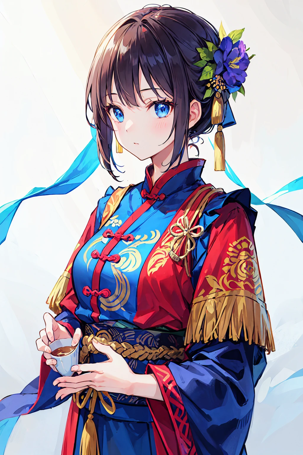 girl, ancient chinese costume, whole body, sunlight, Clear Face, Clean white background, masterpiece, Super detailed, A magnificent composition, Ultra HD, high quality, Very detailed, Official Art, Uniform 8k wallpaper, Super detailed, 32k