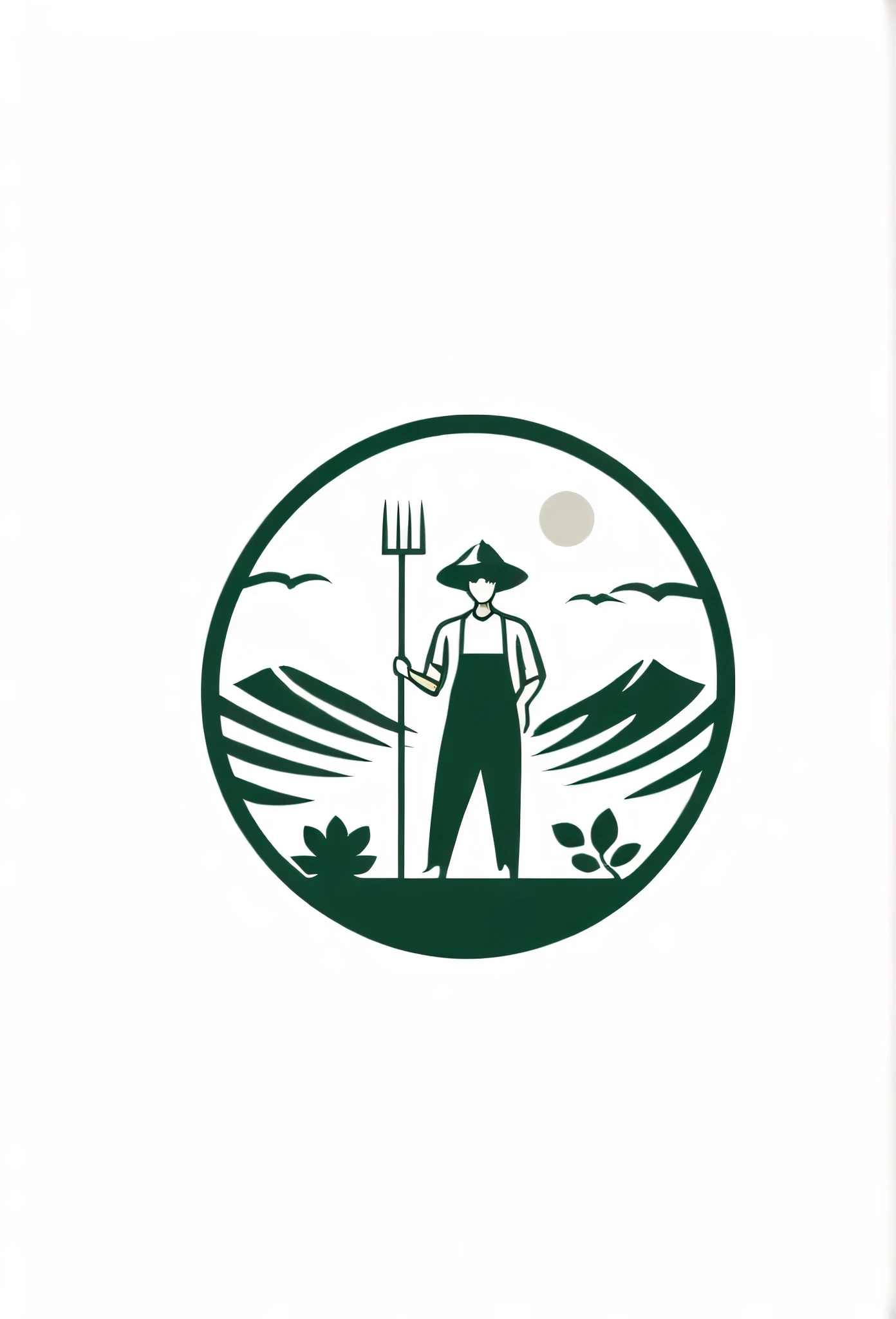 Logos of fashionable Japanese farms and landscaping companies

worker
Pretty cool
chic and modern design
monotone
with warm rich greenery

The background is white