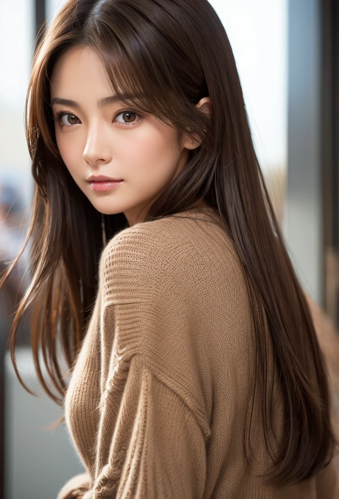 Dark brown hair、Light brown eyes、Japanese actress face、 Lady、I&#39;Iは彼とIが好きです&#39;I&#39;Iは40歳くらいです.、(Intricate details:1.2)、(Which one is on top??:1.4)、 (Ultra-high resolution:1.2)、Ultra-high resolution、(Finely tuned)、(Detailed facial features)、Hmph、8K resolution、D cup size breasts、Long Hair、Large windows、Extravagant space、relax、、,Full body photo、Head to toe shot、Beautiful legs、Camisole dress、Beautiful legs、A refreshing room filled with sunlight、she, household items,   (plant:0.8), Fashion Hub, Extreme Detail, Very detailed, Realistic, Hourglass-shaped body, Obscene pose,、、I cry a lot、tears、person on the left、White wall、White floor、diagonally from below、Please lift your chin、Put your butt against the wall、relaxした表情、Pose of Weakness、(auraroid photo:1.2)、From outside the window、Transparent Painting、8K、32k、Highest quality、(Details of both eyes)、1 Girl、elegant、(Loose dress :1.4)、sunset、sit、(Low Angle、横からIを見て:1.2)、Hilarious、Leaning against a wall、Looking into the camera、