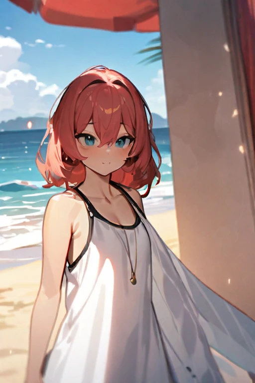 ((Best quality)), ((masterpiece)), (detailed), Miku, beach, 比基尼