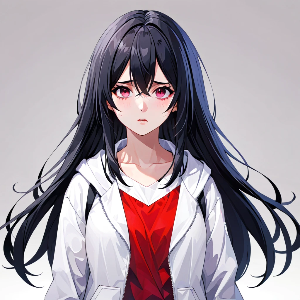 Low poly:1.2、vector art 、One Girl、Sick Eyes、Yandere、Straightjacket、Long Black Hair