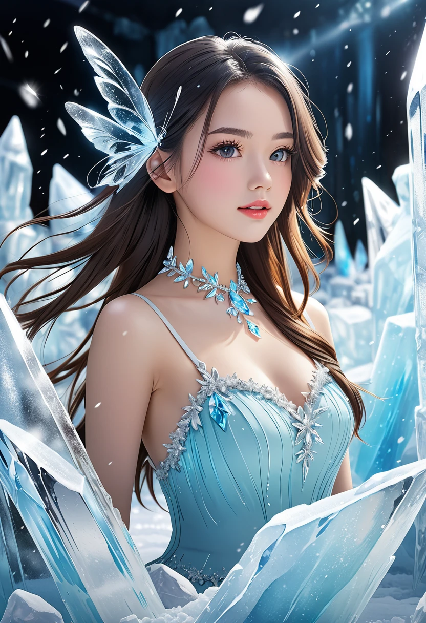 hightquality、8K Ultra HD、fullllbody、1 16-year-old female、Gentle smile、Rich facial expressions、robe blanche、light brown hair、Blue eyes、(The background is a lovely healing forest and the murmur of a river)、cute little、Beautiful fece、portlate、Antique architecture、Crystal Brilliance、art by:Alberto Seveso、Abstract art style、Complex and intricate watercolor painting 、digitial painting、concept-art、Volumetric lighting、TanvirTamim、metal reflective、2d render、8K。 by artgerm、Trending on ArtStation