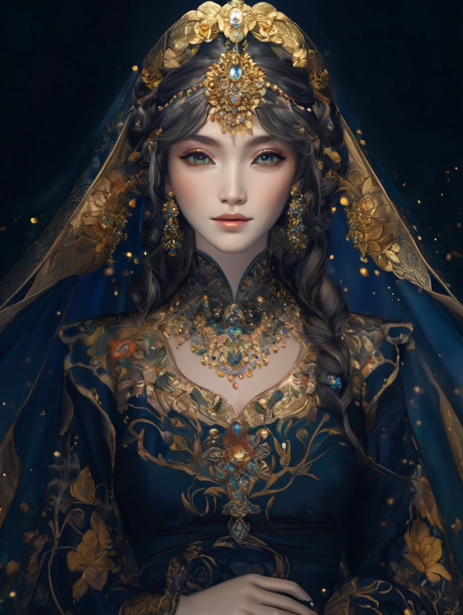 a close up of a woman in a ornate dress with flowers in her hair, trending on cg society, fantasy art, ((a beautiful fantasy empress)), a beautiful fantasy empress, anime goddess, gilded lotus princess, 8k high quality detailed art, portrait fine art, beautiful and elegant queen, beautiful celestial mage, flowers, lavish.