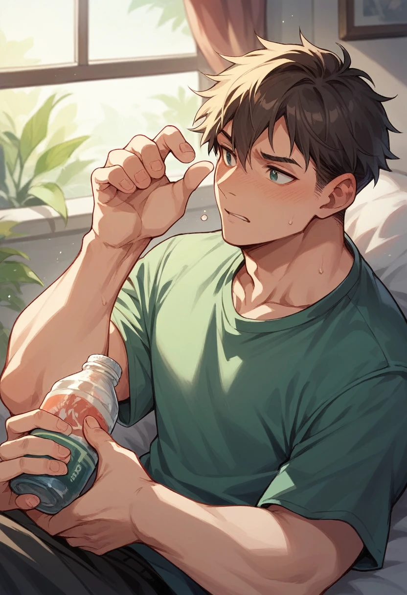 One boy and one girl both hold there hand with cool drink bottle