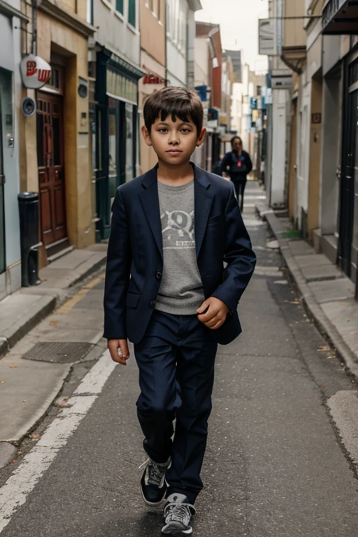 Beautiful  boy walking 