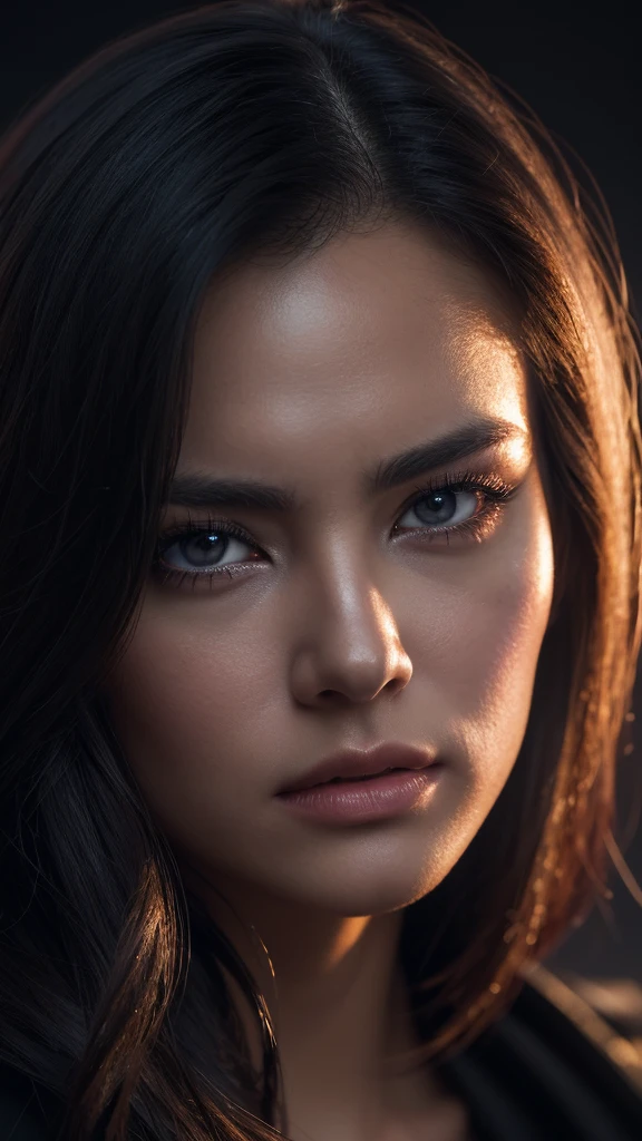 (Award Winning Photo:1.3) of (Ultrarealistic:1.3),(Angry:1.3) (close up:0.7), a woman with black robe, real skin, canon 5d, 85 mm, depth of field, 8k, ultra sharpness, rtx, octane, unreal, dramatic light, global illumination (by Artist WLOP:1.3),Highly Detailed,(Dark Wave Art:1.3),(Hardcore Art:1.3),(Agfacolor:1.3),(close portrait:1.3),(Feminine:1.4),(beautiful:1.4),(attractive:1.3),handsome,calendar pose,perfectly detailed eyes,studio lighting,thematic background