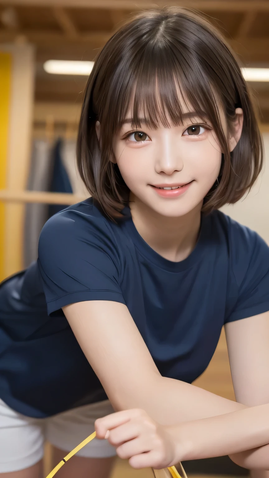 closeup shot , Best picture quality (8K, high resolution, Masterpiece: 1.2), super detailed, 215 Short Hair, 16-year-old woman,
situation: In a quiet training ground、A scene of archery practice to improve skills。
clothing: Easy-to-move-in training wear、Arm guard、Finger guard、sneakers。
angle:
Close-up: The hand that draws the bow during practice、Capture the facial expression of someone concentrating on the target in detail。
Detailed depiction: With practice range targets and equipment in the background、Emphasizing the seriousness of training。
Emotional moment: The sense of accomplishment when you hit the target、Capturing the serious expressions of those working to improve their skills。
, random cute pose ,big eyes ,Puffy eyes , Heart Pupil, blush , huge shy smile , salute