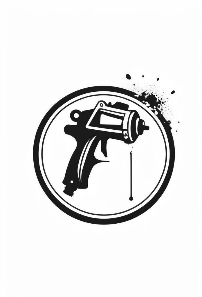 Fashionable paint spray gun company logo
be sprayed with paint from a spray gun
Pretty cool
chic and modern design
monotone
The background is white