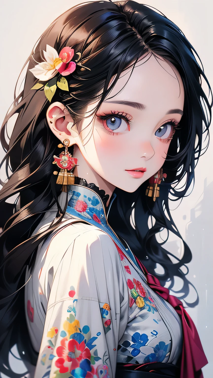 Close-up of a woman with long hair and dress, Artjam and Athi Gairan, Beautiful digital art, Adorable digital painting, Cute and detailed digital art, Beautiful character drawings, Beautiful digital illustrations, Style Art Germ, Artgerm and Lois Van Baarle, Ross Tran style, Inspired by Ross Tran, Stylized anime