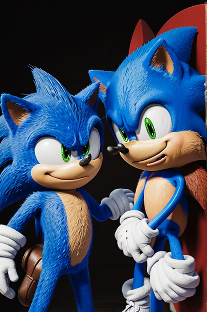 Sonic the heghehog besando a shadow heghehog