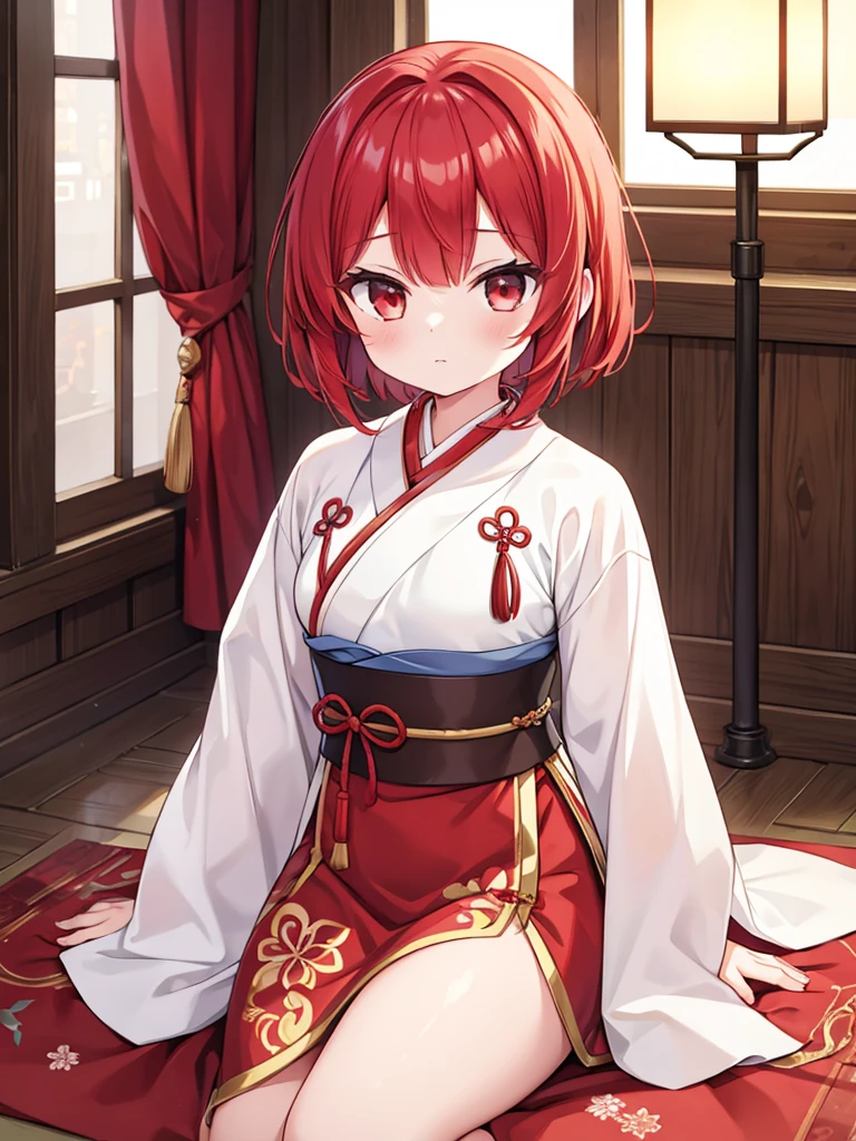 NSFW,Hololive,Rui Takane,long hair,kimono,kimono,(Oiran:1.5),hair ornaments,Off the shoulder,Embarrassed,blush,Lonely look,(Perfect hands),(Perfect Anatomy),(masterpiece),(highest quality),night,Red light district