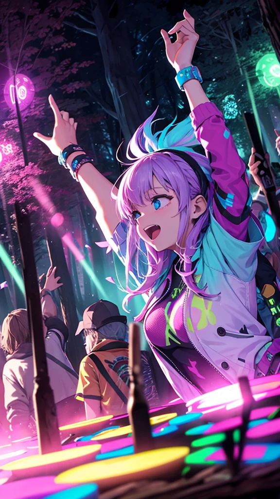 Rave party in a wood