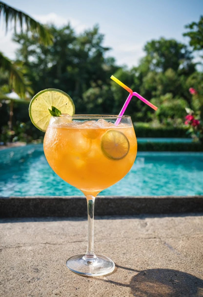 un cocktail au bord de la piscine