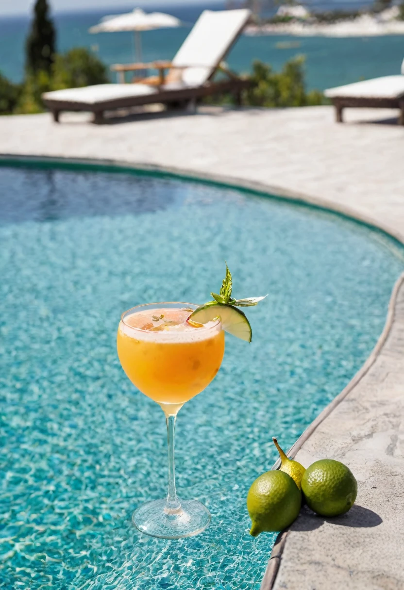 un tail au bord de la piscine