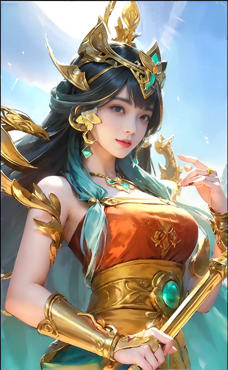 (A hyper-realistic)、(illustratio)、(hight resolution)、(8K)、(ighly detailed)、(Best Illustration)、(beautifully detailed eyes)、(top-quality)、(Ultra-detail)、(masterpiece)、(wall-paper)、(A detailed face)、solo、1 girl in、looking at viewert、fine detailed、A detailed face、in the darkness nigth、deep-shadows、lowkey、pureerosfaceace_v1、A smile、long、Black shawl straight hair、46-point diagonal bangs, (silk dresses、long skirt)(off shoulders)View of the castle、、Stand against the wall