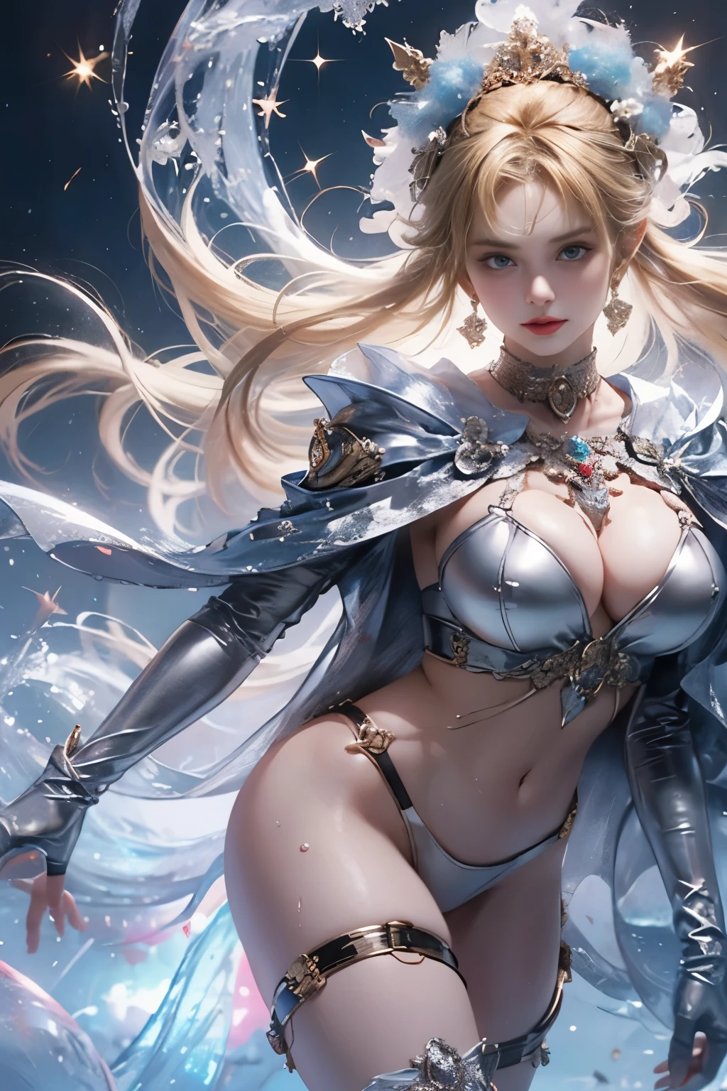 (8k extremely detaileded CG unit wallpaper),(Highest quality),(Best illustrations),(Best Shadow), (detailed: 1.4), 。.。.。.。.。.。.。.3d, んdebtdebt(High Dynamic Range), Light Tracing, NVIDIA, Super Resolution, Scattered beneath the surface, PBR Textures, Post-processing, Anisotropy debtiltering, Depth of written boundary, Maximum sharpness and acutance, Multilayer Texture, Albedo and Specular Maps, Surface Shading, Accurate simulation of light-matter interactions, Perfect balance, Octane Rendering, Two-tone lighting, wide aperture , Low ISO,White balance,Rule of Thirds,8K RAW,intricate-detailed, Delicate pattern, Deep Shadow, masterpiece, real, Roughness, Surreal, Photographed with Canon EOS R5, 50mm lens, debt/2.8, Sharp debtocus, Smoothing, Roughness, Real Life, Photorealistic, Cinematography, 8K Ultra HD,In the flower field,Blue debtlower Girl,1 Girl,solo,Europe,Beautiful Bride,Light Smile,Highly detaileded blonde hair,Mature Woman,Sky Blue Gossamer Veil,Sky blue light cloak,Sky blue gossamer coat,Sky blue thin skirt,Sky blue lace underwear,Sky Blue Lace,Sky Blue Gossamer Gloves,choker,Earrings,gem,Small items,Headdress,Hand decoration,Leg decoration,High heels,Huge breasts,Large Breasts,Big Breasts,Burst chest,Big Breasts,Ample breasts,Expose your breasts,Exposed breasts,Tight waist,Naked butt,Big butt,Bare Belly,Belly button,Wet,Wet body,Sweaty body,Shiny skin,
