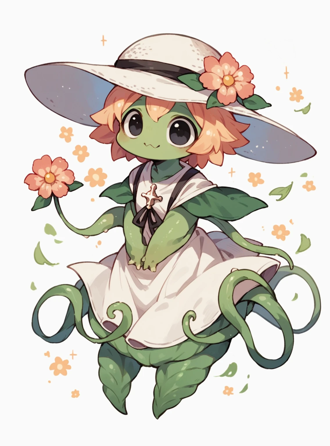 Full body shot, No background, White background, Mushroom Monster, alien, short limbs combined face and body,,, Chibi, Round eyes, Yellow and green skin, NOhumans, Man's,