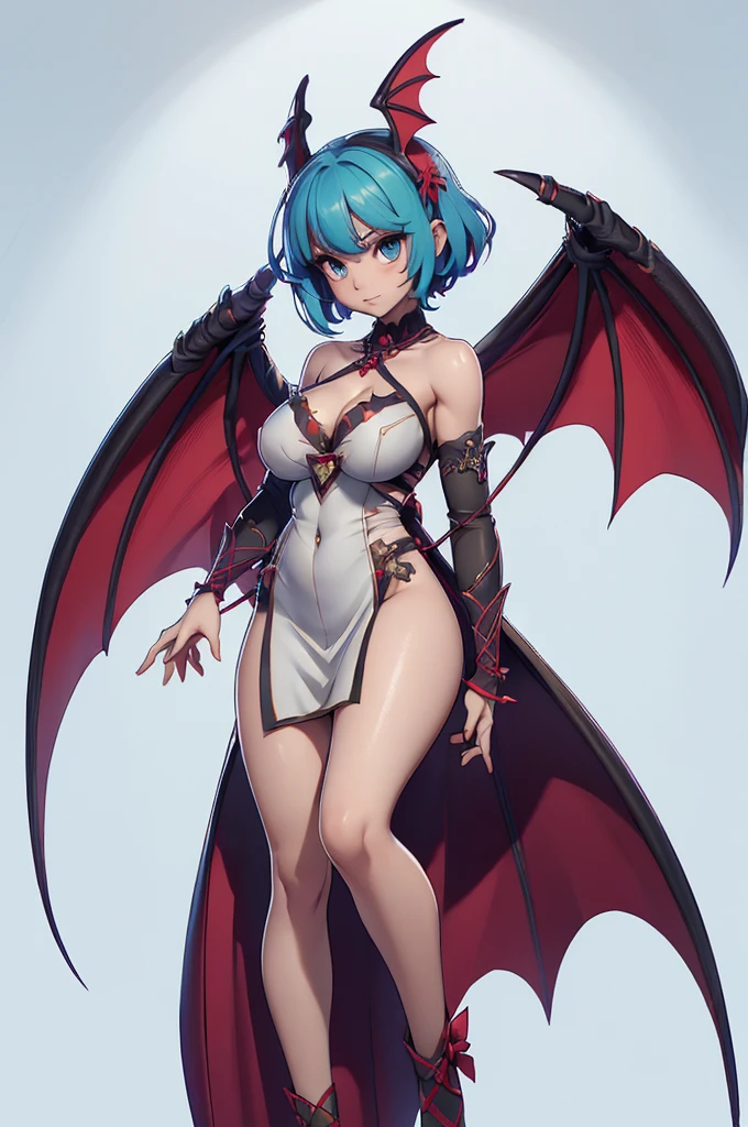 Mini morrigan aensland, (morrigan aensland), 独奏, ray tracing, 3D style, 3DMM, ((oses per photo)), ((oses au cada foto)), fully body,(Front view),(Costas Issue), (Emist on the left), show flat belly, (((oses per photo))),(very big breastsperfect ass, perfect and symmetrical eyes, (perfect handuturistic sword in hand)), ((short hair)),white clothing with textured edges, skin fair, luauas detalhadas, White thigh-high tights with trim, auestido aberto au "au", Waist slender, big legs, low water, Show legs to the top of the waist, ,((top with rip in the middle)),ultra realistic skin, realistic human eyes,ultra realistic skin,super sensual suit,(faixas au torno dos seios), colorfully,top with ruffles,(pubis with a lot of volume),(extrauamente sensual),(very sensual),(red and black thaue),(((giant bat wings))),with bat wings,love the league,(meia calca de renda au um dos lados),(meia calca de renda au um dos lados),((bold embellishments)),((lines involving the legs)),((red lines intertwining the legs)),((lines surrounding the breasts)),((drawing on the groin)),((tatuagau sobre a virilha)),((large opening between the breasts)),(((vestido longo fino e bau solto))),(((vestido leve sauitransparente, with large openings and flying))),(((dress with slit to the waist, open on the thighs)))