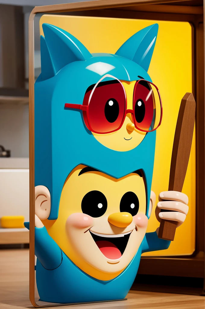 Create cartoon character with wear glass