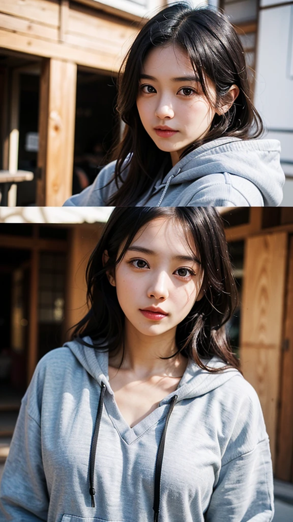 (1 nogizaka girl,RAW Photos,Photo Real:1.5),(最high quality, high quality,High resolution, 最high quality,ultra High resolutionolution,High resolutionolution,High resolution,超High resolution,Large file size,8K,2k wallpaper,8K wallpaper,high quality texture,wonderful,Very delicate:1.4),one girl, Famous idols of Japan,Beautiful Face,Small face,Absurd,Ridiculous,incredibly Ridiculous,Portraiture,Chest close-up,Blurred Background,(hoodie,No makeup:1.2),Medium skin,Beautiful Skin,Detailed skin,Small Head,Black Hair,Silky Hair,(Japan's Eyes:1.3),Fine grain,Iris,Japanese idol eyes,Japanese Nose,Five fingers,(eyebrow:-0.5),(Particles of light, Lens flare, Luminous Particles: 0.7),View your viewers,Bright lighting,Professional Lighting,girl
