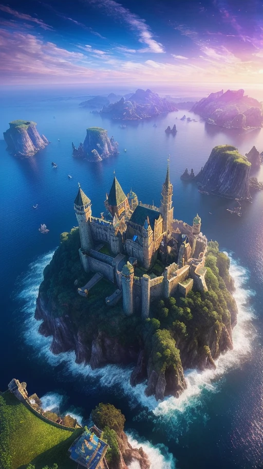 
fantasy, galaxy, transparent, 
shimmering, sparkling, splendid, colorful, 
magical photography, dramatic lighting, photo realism, ultra-detailed, 4k, Depth of field, High-resolution

Dynamic aerial photography. Incredibly detailed and high quality. Fantasy adventure world. I can see beyond the horizon. 

A huge castle floating in the sky.
