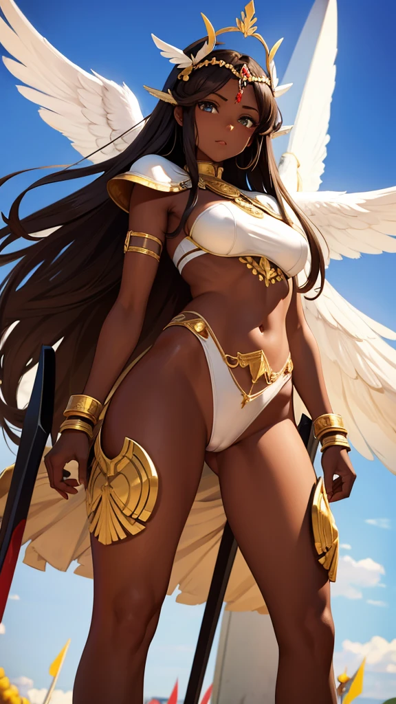 Brown skin Beautiful War Goddess High leg Angel's wing Gal Angel