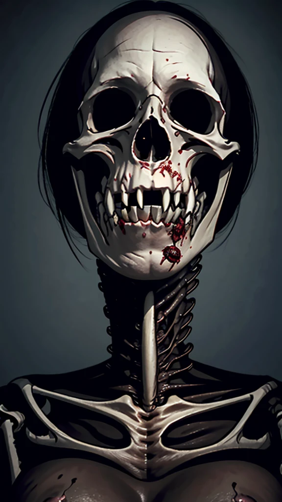 a woman with a horrifying face, extremely ugly and distorted features, sunken eyes, gaping mouth, rotting skin, a skeletal body, unhealthy and uncomfortable appearance, in a dark, unsettling horror atmosphere, highly detailed, photorealistic, 8k, best quality