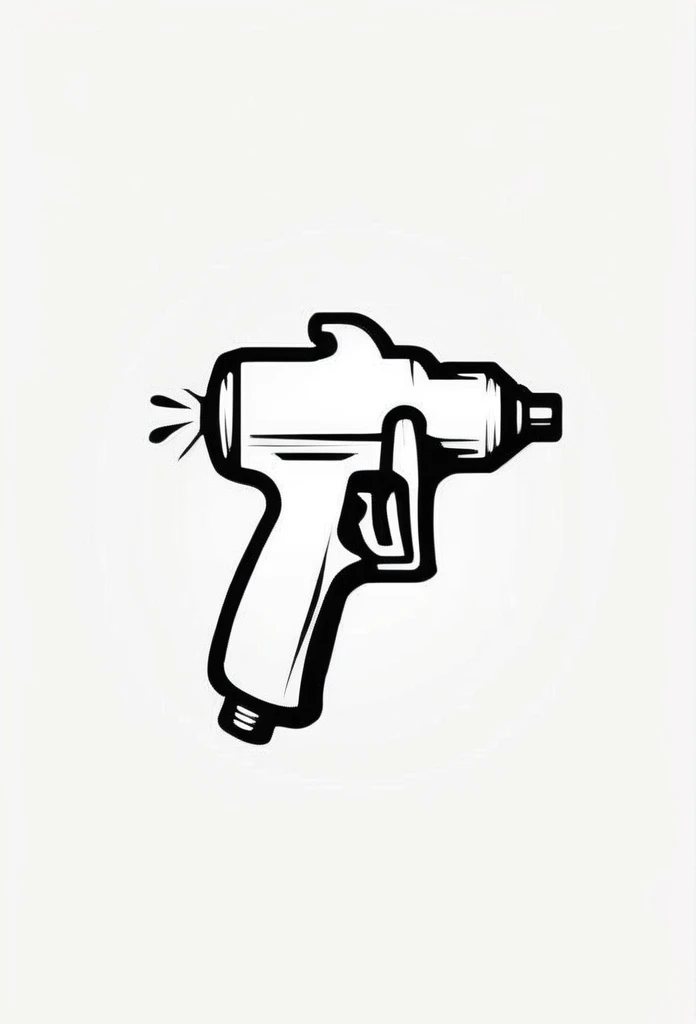 Fashionable paint spray gun company logo
be sprayed with paint from a spray gun
Pretty cool
chic and modern design
monotone
The background is white