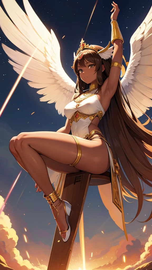 Brown skin Beautiful War Goddess High leg Angel's wing Gal Angel Lewd face