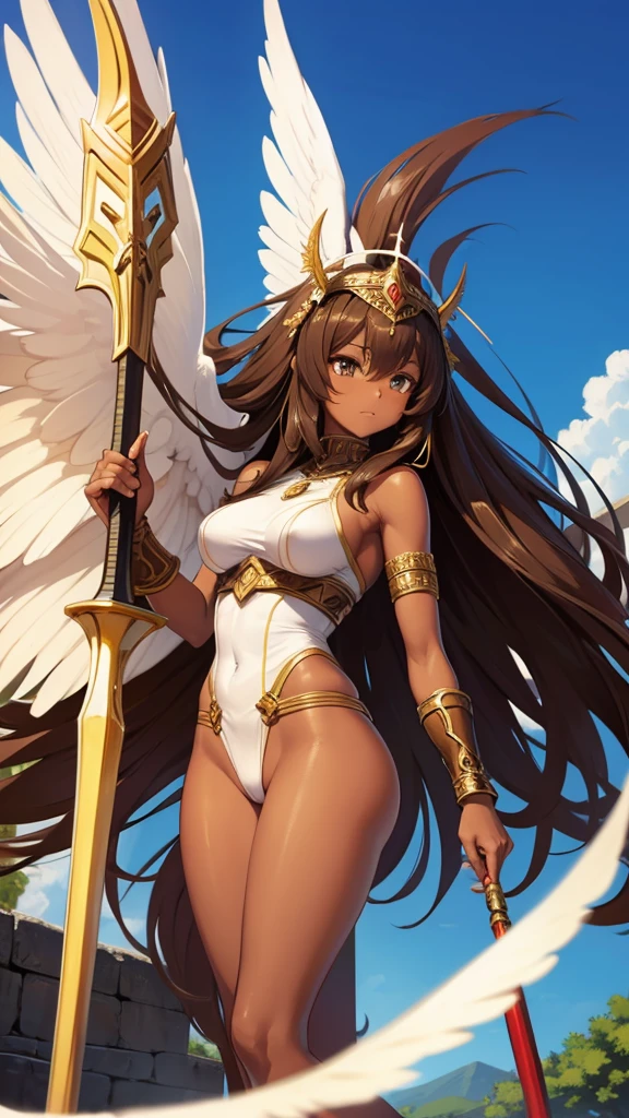 Brown skin Beautiful War Goddess High leg Angel's wing Gal Angel Lewd face