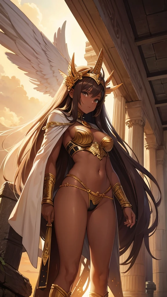 Brown skin　Beautiful War Goddess　High leg　Angel&#39;s wing　Gal Angel　Lewd face