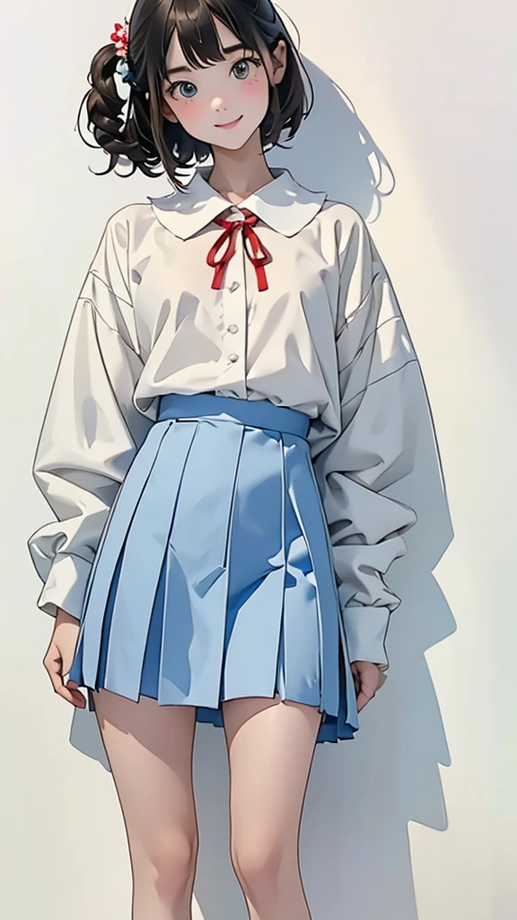 (1 Girl、alone、whole body、、natural standing posture)、(Standing casually)、(whole body:1.4)、(whole bodyショーケース)、(whole bodyを見せる)、((Character Concept Art))、(Portraiture:1.2)、(Detailed facial depiction、Carefully drawn face、A kind smile)、Short dark brown hair、Sailor suit、Navy blue sailor collar、uniform、Short skirt:1.37、超Short skirt、shoes、loafers、(Vintage、Classic)、((No background))、((White Background))、Blur the background、(No logo)、((watercolor))、Impressionist style painting、(Highest quality、masterpiece)、