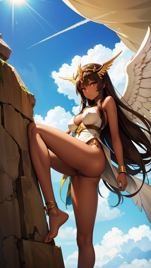 Brown skin　Beautiful War Goddess　High leg　Angel&#39;s wing　Gal Angel　Lewd face