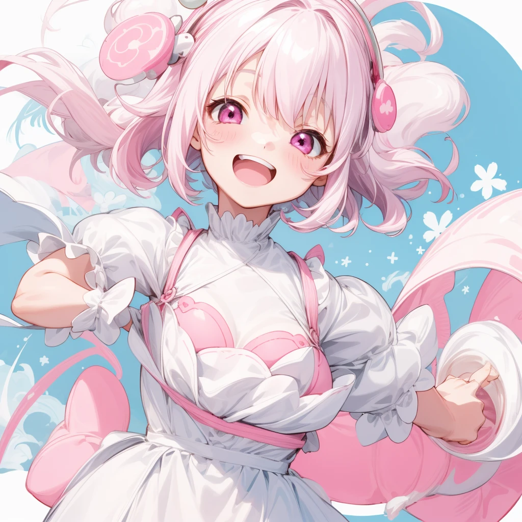 First Job, Better Quality, 1. garota Laughter, Pink and white hair, Milky hair, Little , Little, Laughter (Solo Girl)