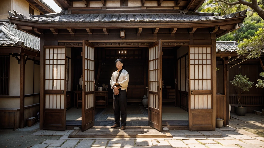 You stand on the threshold of a centuries-old teahouse, its wooden beams creaking under the weight of memories. The air smells of jasmine and nostalgia, and the fading afternoon light filters through paper-thin shoji screens. The teahouse owner, an enigmatic figure known only as “Crazy One,” beckons you inside. 4k high beautiful