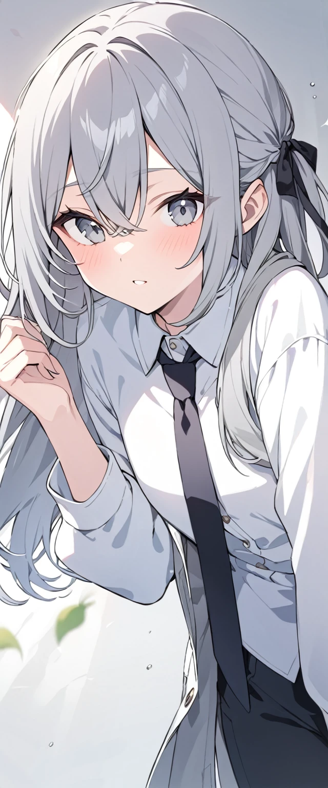 Solo Girl, 20-year-old,From the side,View Viewer, Long Hair, Silver Hair, Bright Blue Eyes, Mid-chest,Red bow tie, Dark blue pleated skirt, Long sleeve shirt, Dark Blue Vest, Outdoor, wood,Flowing Wind, 最high quality, High resolution, Very detailed, Detailed Background, Perfect lighting、masterpiece、Best image quality、最high quality、Good looking girl , (cryin, Perfect Face) , independent , Looking into the camera, masterpiece, Anime art style, Cute Characters, Most detailed, high quality、(((blush, cry)))、(No clothes)、naked、(missionary, 1boy, penis, lying, vaginal, pov, spread legs, sex, nsfw)、nose blush、steam、spoken heart、Shiny Hair、Very fine and beautiful bright eyes、Very detailed, clear and beautiful face, Awards, Anatomically correct、((missionary position,man on top, spread legs))、((Scared))
