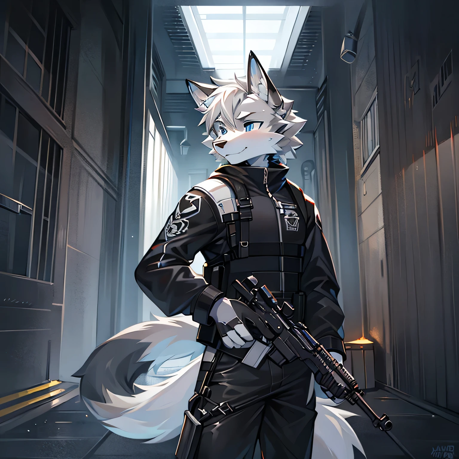 Avatar wolf gray and white high gloss firearms