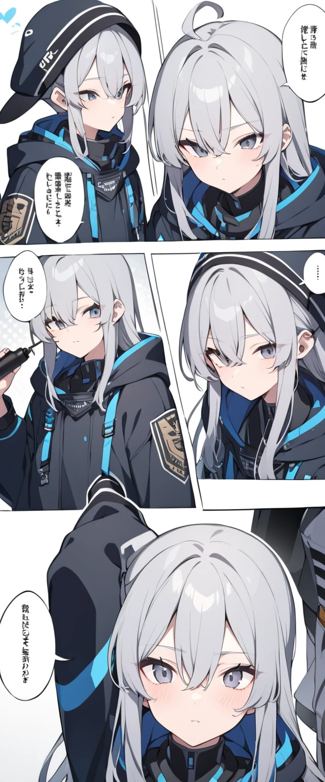 Gray hair(It&#39;s about to go to the waist) ・Large breasts(AND~About F？) ・Facing on her back ・Teasing but looking a little embarrassed ・Shaved ・No men present ・No text