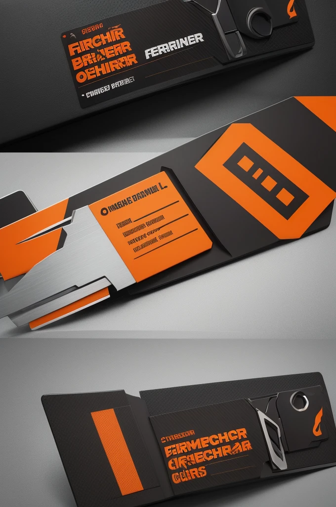 Create an aggressive and eye-catching logo for a butcher shop called "Ferraz Butcher Shop". The logo must include the following elements:name: "Ferraz Butcher Shop" in a robust font, bold and with a metal or brushed steel effect.symbol: Two crossed cleavers or knives with flames or sparks around.colors:Fundo pretoname em vermelho com bordas amarelas e orangeDetalhes dos cutelos ou facas e das chamas ou faíscas em vermelho e orangeO logo deve transmitir força, quality and energy, using the colors yellow, orange, red and black.