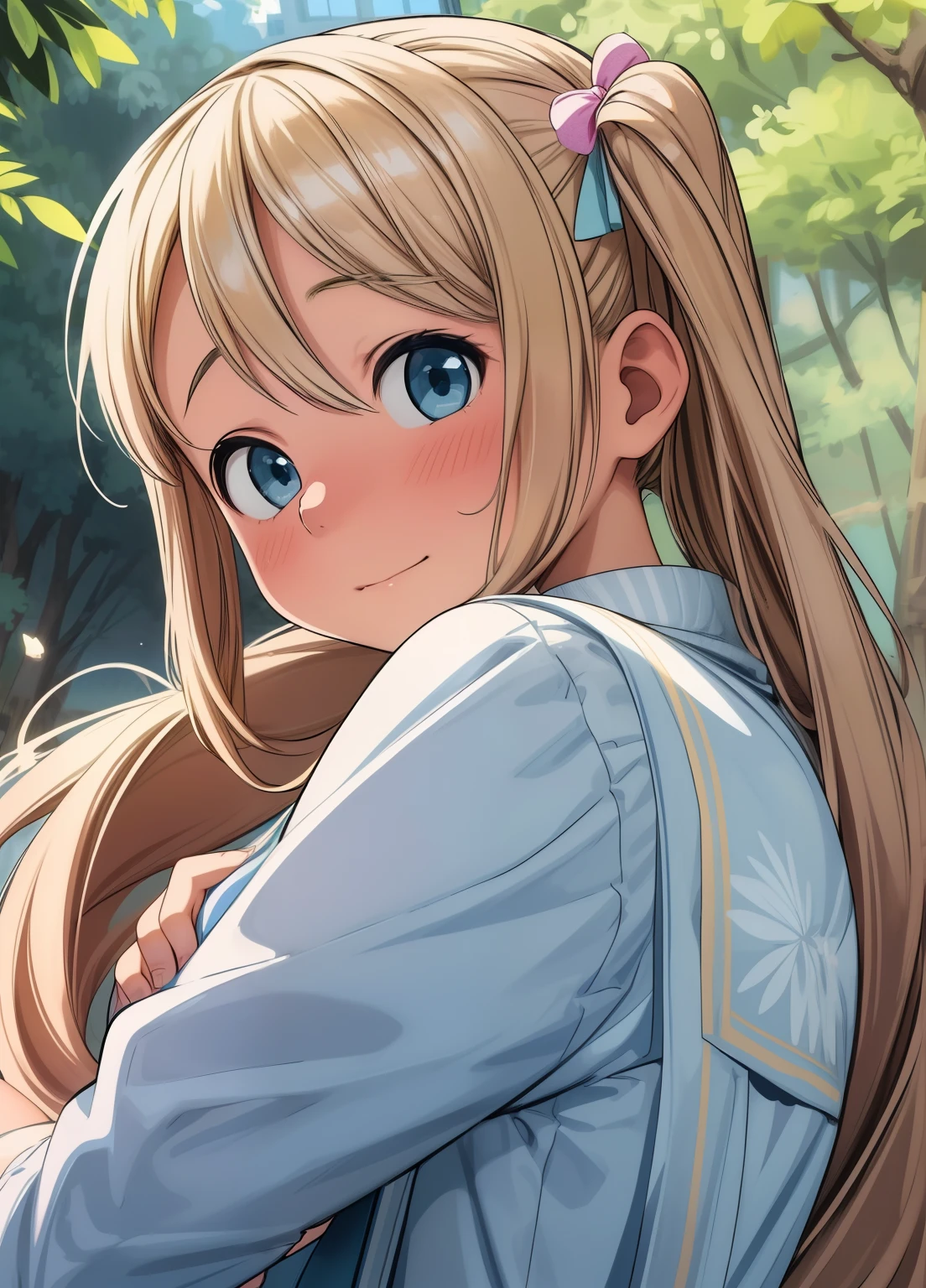 (masterpiece、Highest quality、Highest quality、Official Art、美しくbeautiful:1.2)、(One girl:1.3)Hatsune Miku、Twin tails,Beautiful breasts,beautiful顔の前で風になびく髪、sexy、20歳のキュートでsexy小さな顔、Shiny blonde hair、curl、Very long hair，彼女の髪は彼女のbeautiful顔の前で踊っている、Her long, 絹のような前髪が彼女のbeautiful目を覆っている.、髪はあなたのsexyでbeautiful顔を隠します、Super long hair、sexy and cute beautiful girl、Sounds good，beautiful, light blue eyes shimmering、Small Face Beauty、Bright expression、look up、