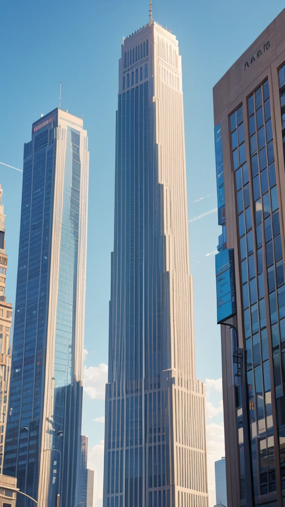 Short the scene is,Towering buildings in the heart of a big city